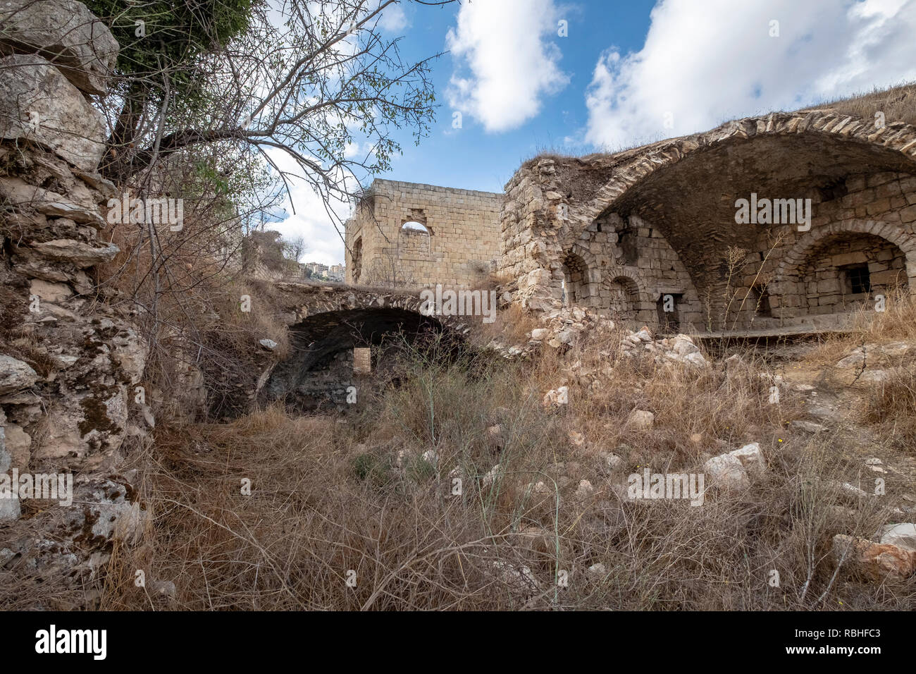 Israel, Jerusalem, lifta, einen verlassenen Arabischen Dorf am Stadtrand von Jerusalem. Die Bevölkerung wurde während der Belagerung von zu entlasten angetrieben Stockfoto