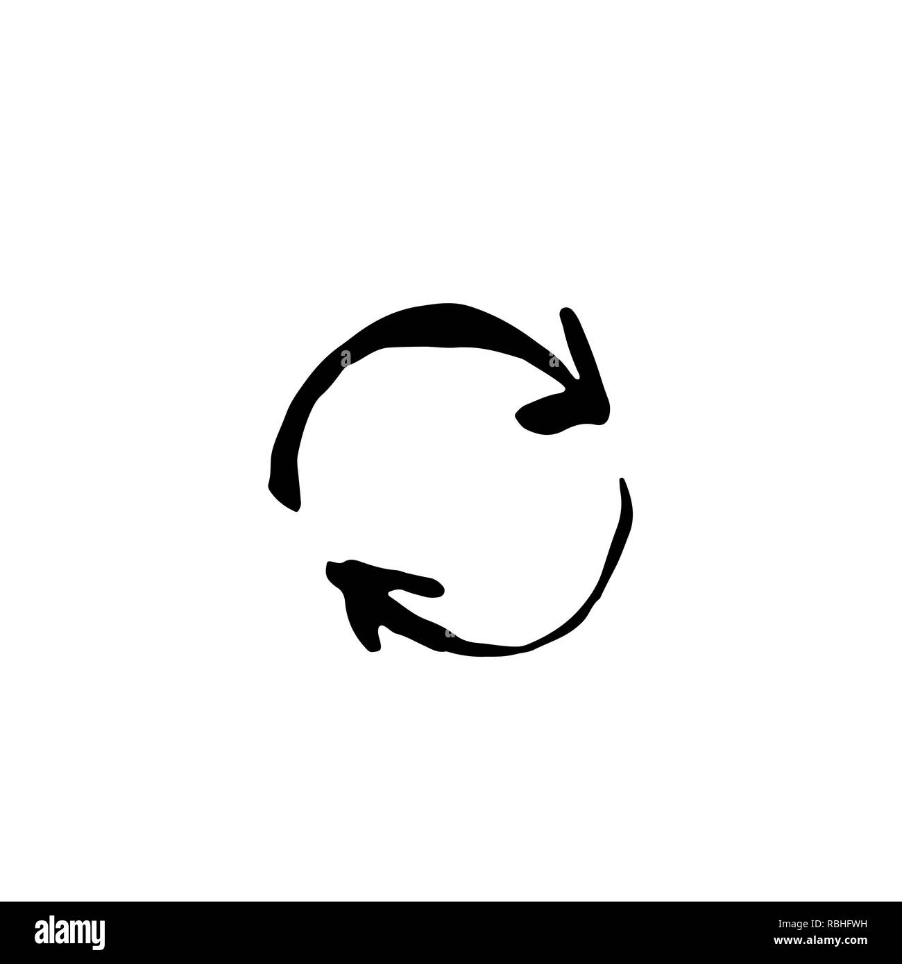 Grunge eco Recycling Symbole. Tinte Vector Illustration. Stock Vektor