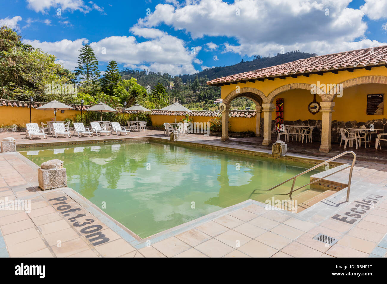 Paipa, Kolumbien - 14. Februar 2017: Hacienda Del Salitre Hotel von Paipa Boyaca in Kolumbien Südamerika Stockfoto