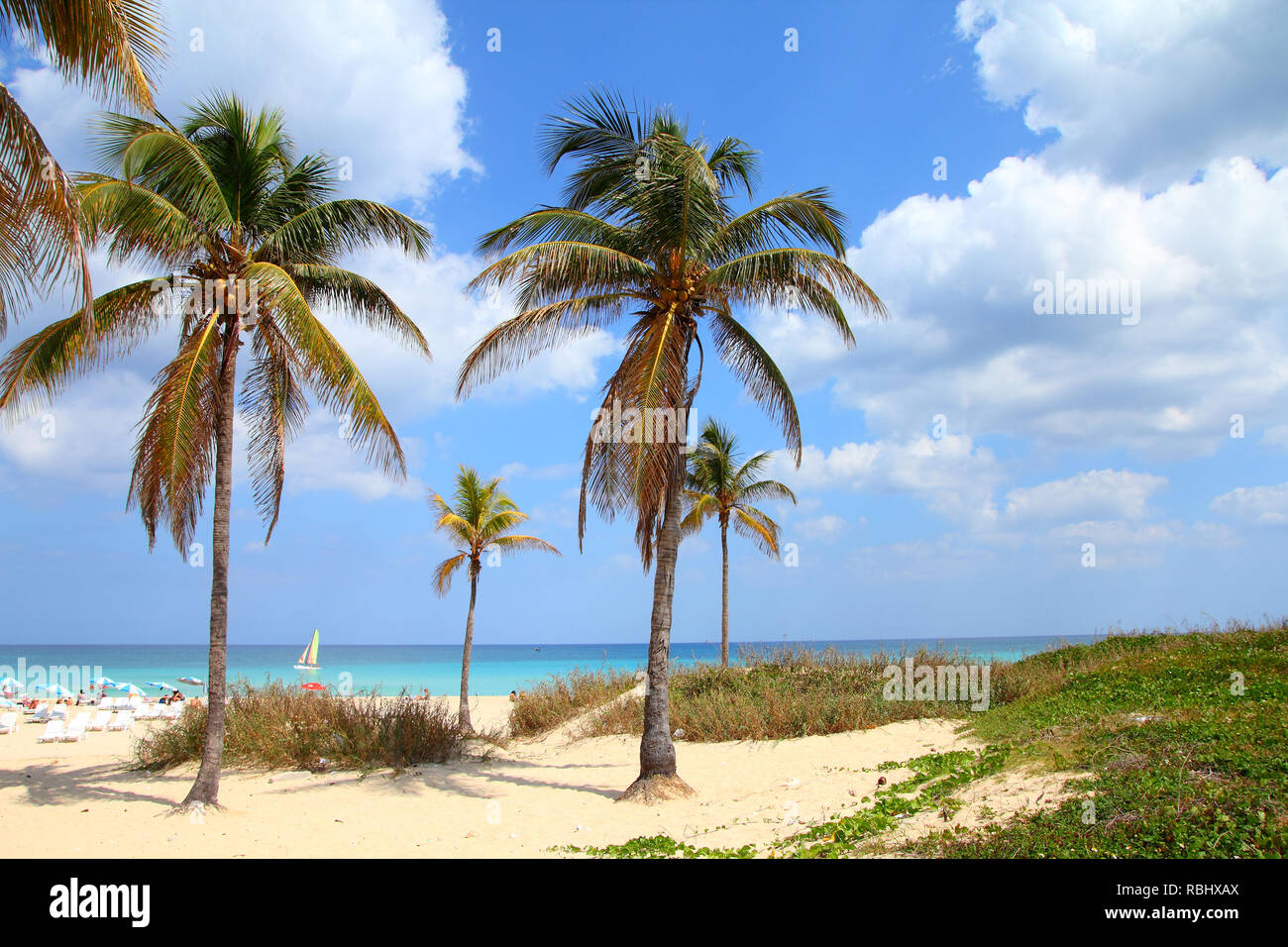 Kuba - Karibik Strand Playa Megano in Playas del Este Teil der Provinz Havanna. Sandige Küste. Stockfoto