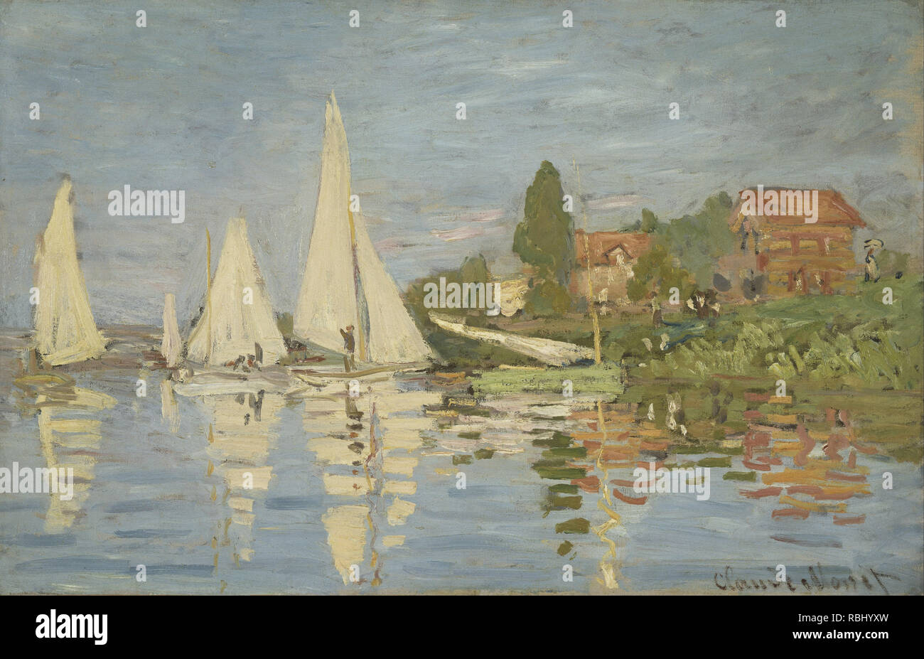 Régates à Argenteuil Regatta bei Argenteuil. Datum/Zeit: Ca. 1872. Malerei. Öl auf Leinwand. Höhe: 480 mm (18.89 in); Breite: 750 mm (29.52 in). Autor: CLAUDE MONET. MONET, Claude. Stockfoto