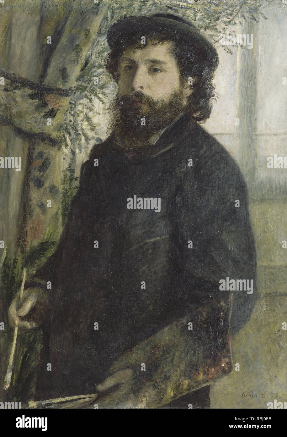 Claude Monet. Datum/Zeitraum: 1875. Malerei. Öl auf Leinwand. Höhe: 850 mm (33,46 in); Breite: 600 mm (23,62 in). Autor: Renoir, Pierre-Auguste. AUGUSTE RENOIR. Stockfoto