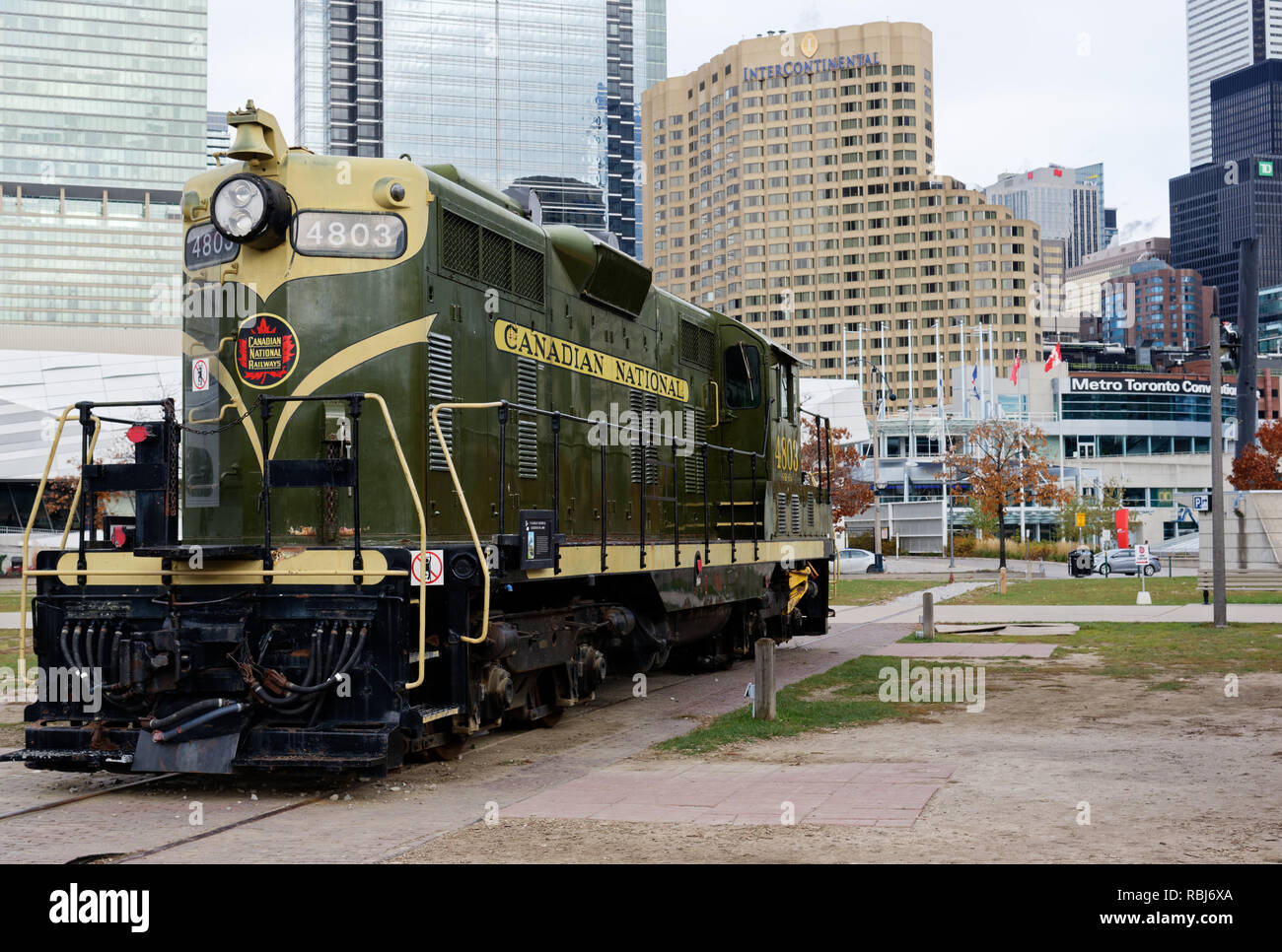 Kanadische Nationale GP 7 High-Nose Lokomotive an der Toronto Railway Museum, Nummer 4203 Stockfoto