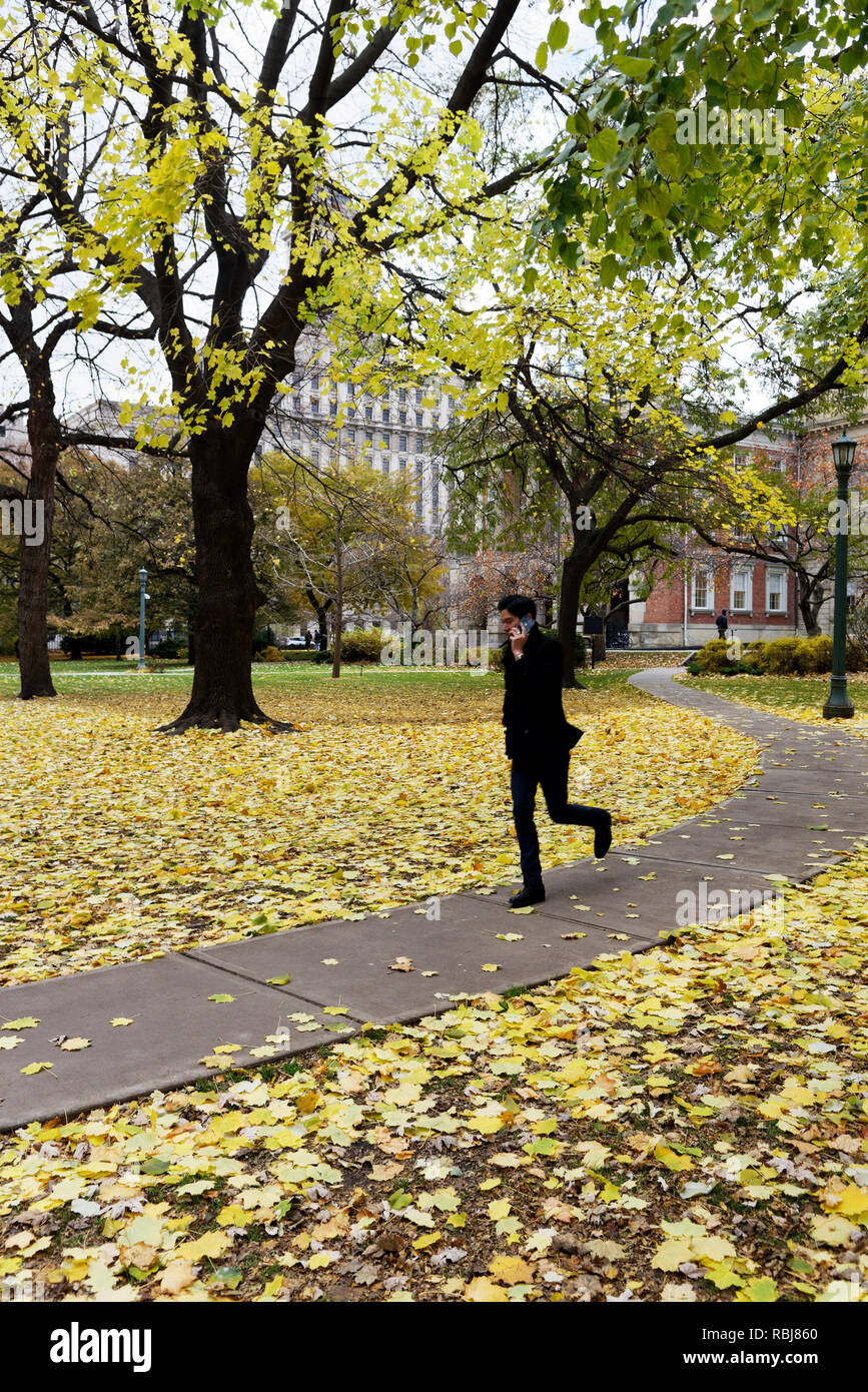 Menschen zu Fuß durch die Gärten von Osgoode Hall in Toronto, Kanada Stockfoto