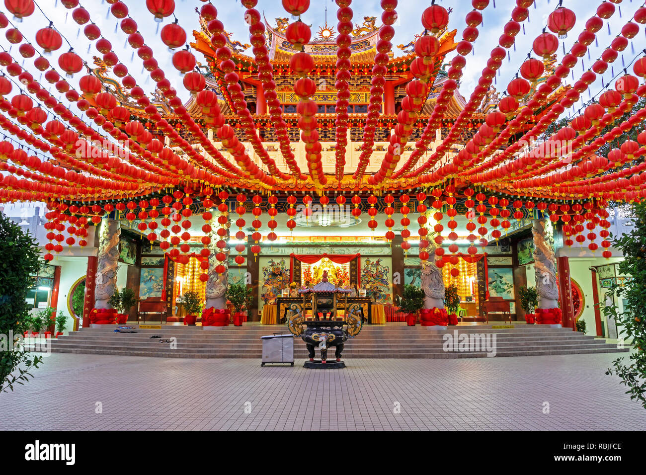 Chinesisches Neues Jahr Laternen Dekoration in Thean Hou, buddhistische Tempel Sehenswürdigkeiten in Kuala Lumpur, Malaysia Stockfoto