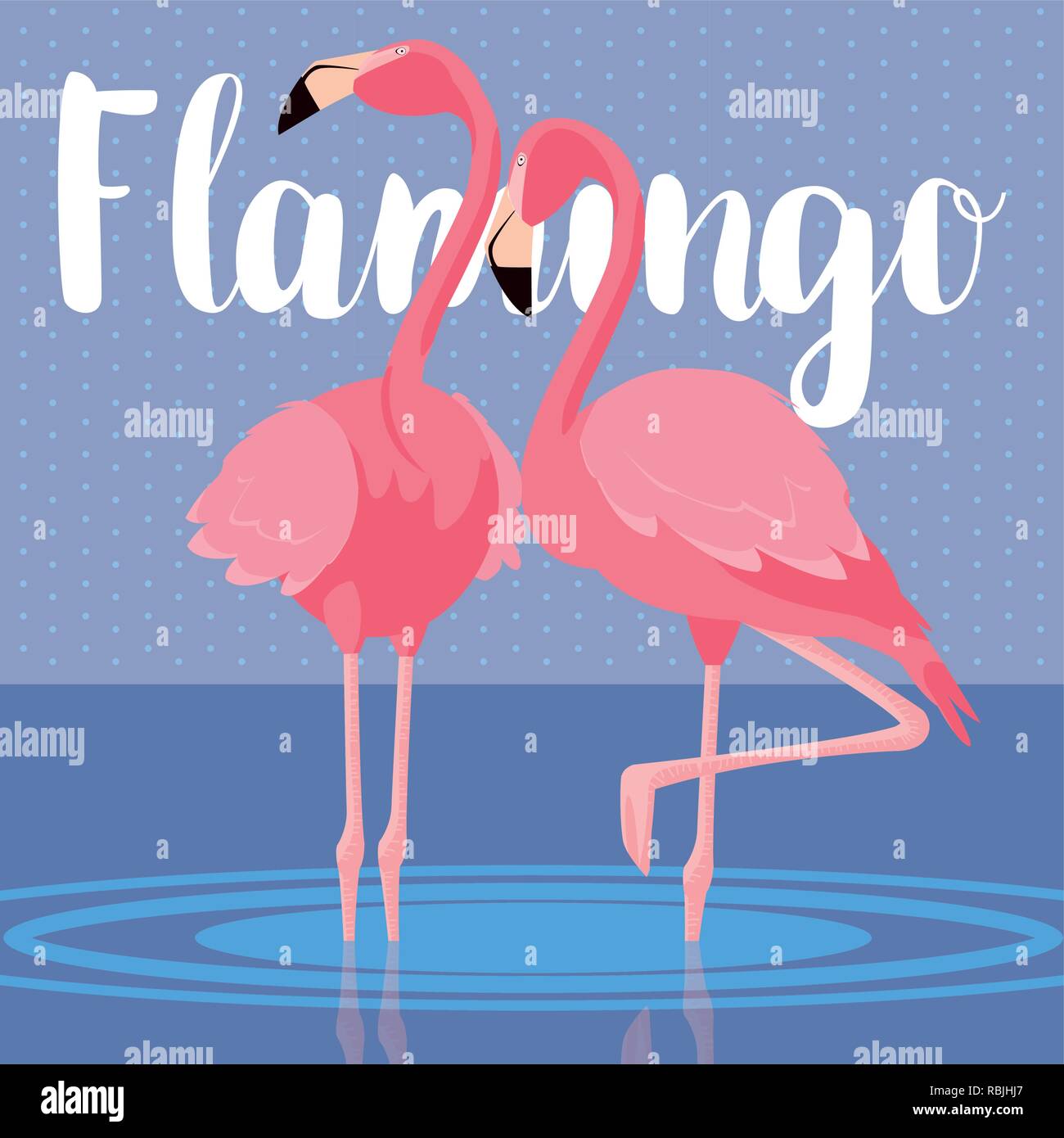 Niedliche Rosa Flamingo In Liebe Hintergrund Vector Illustration Stock Vektorgrafik Alamy