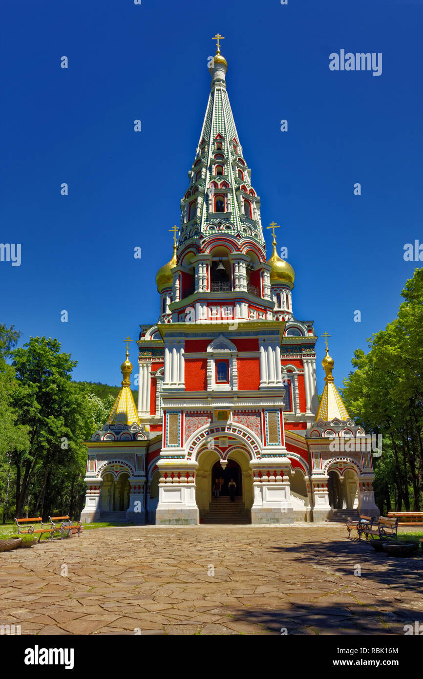 Die Shiptka-Gedächtniskirche, der Gedenktempel für die Geburt Christi, in Shipka, Kazanlak, Stara Zagora, Bulgarien Stockfoto