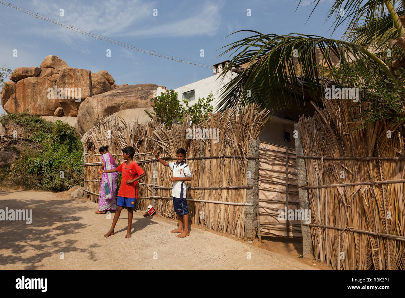 Dorf in Hampi, Karnataka, Indien Stockfoto