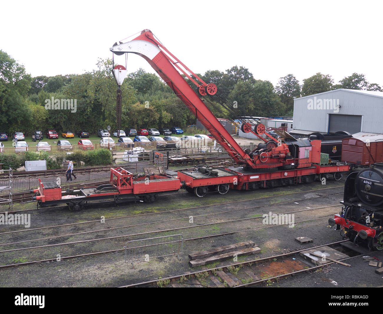 Dampf Kran bei Wansford auf dem NVR Stockfoto