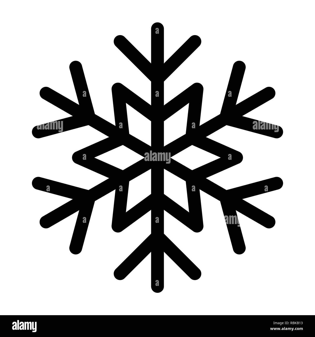 Schneeflocke Symbol oder Logo. Weihnachten und Winter Thema vektor Symbol. Stock Vektor