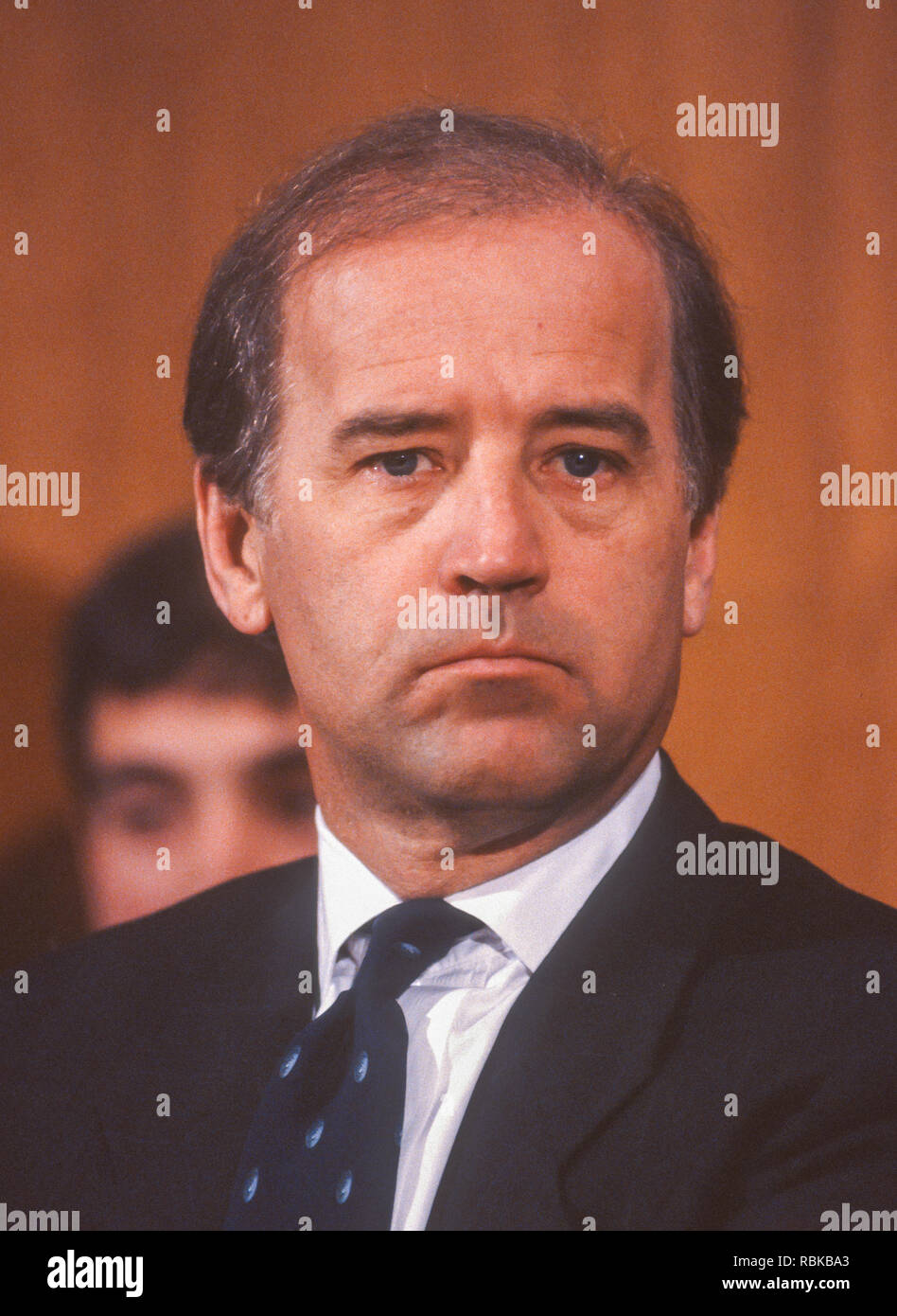 WASHINGTON, DC, USA - 26. Februar 1991: US-Senator Joseph Biden (D-Delaware), Vorsitzender des Justizausschusses des US-Senats. Stockfoto