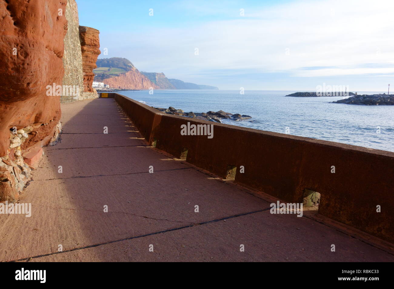 Seafront Promenade, Sidmouth, East Devon, England, Großbritannien Stockfoto