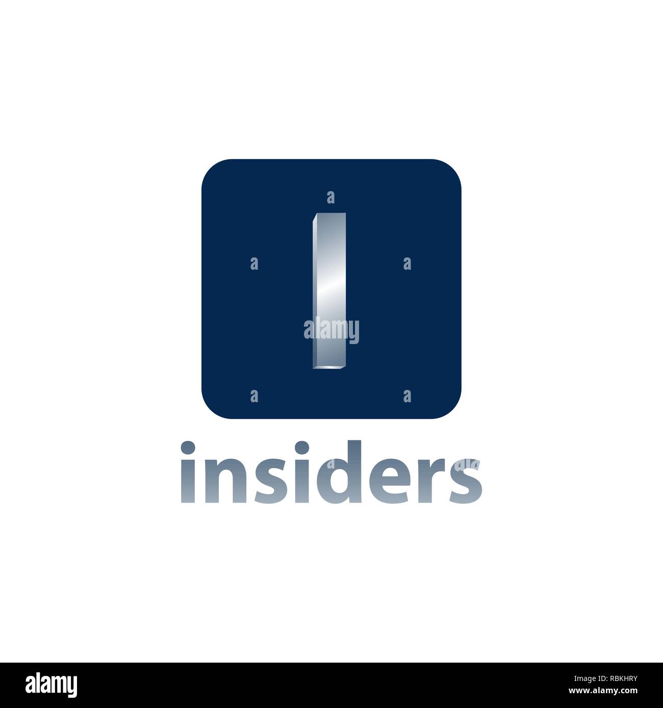 Insider. Platz Anfangsbuchstabe i logo Konzept Design vorlage Idee Stock Vektor