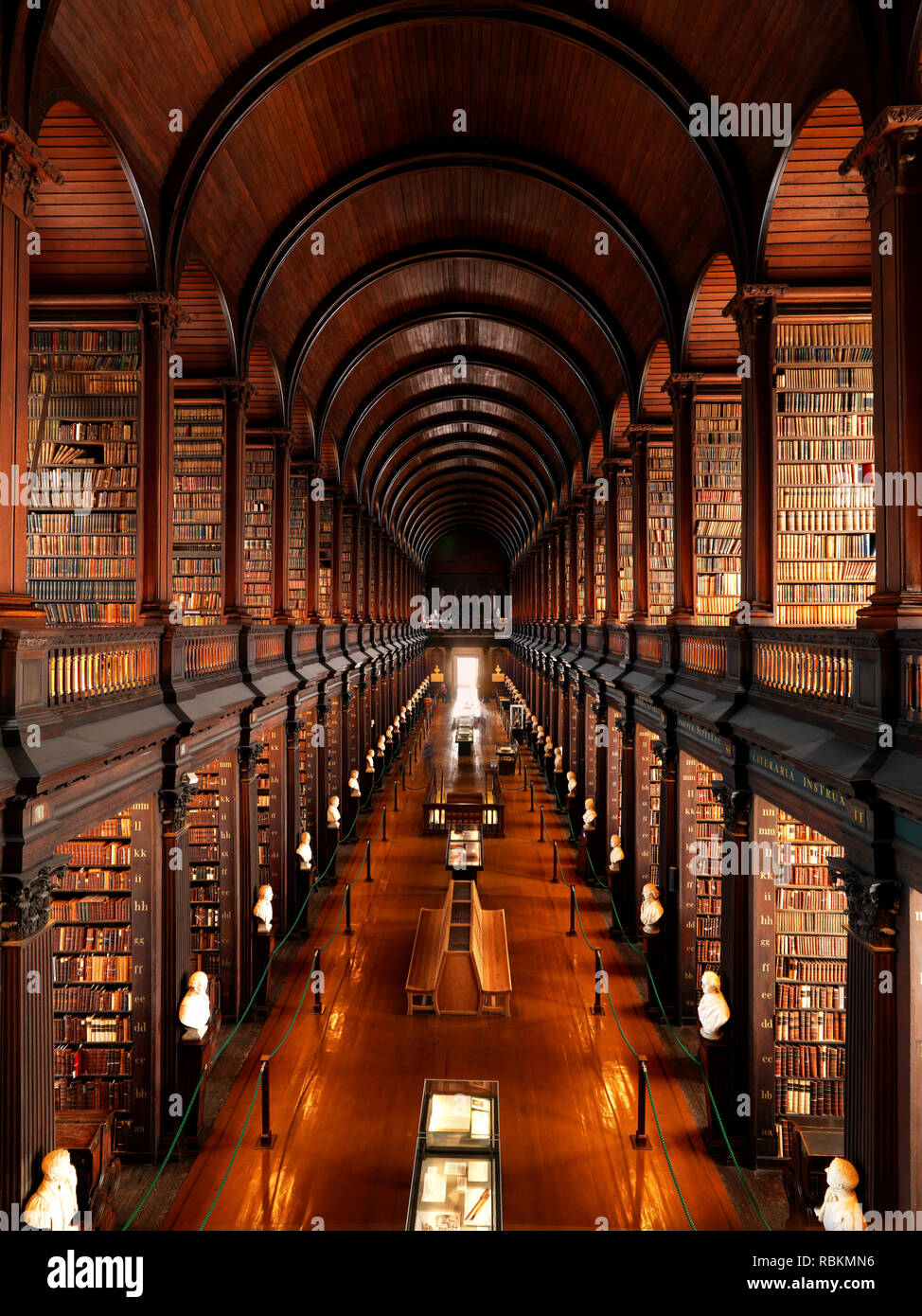 Die Langen Raum Trinity College Dublin Irland Stockfoto