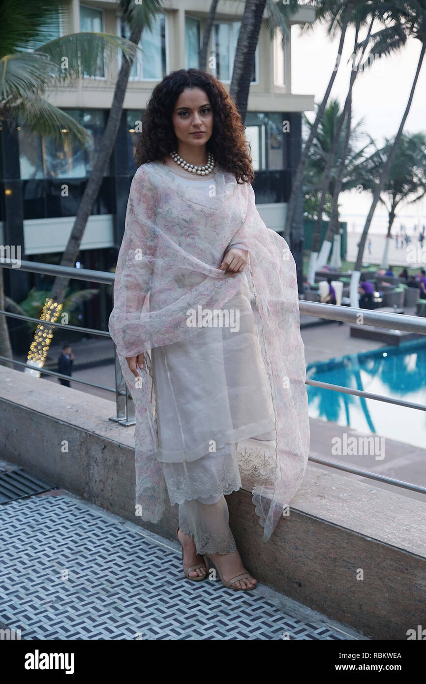 MUMBAI, INDIEN, 10. JAN 2019: Kangana ranaut im Novotel Hotel, Juhu beschmutzt, mubai für Medien Interview am 10. Jan 2019. Foto von prodip Guha Credit: prodip Guha/Alamy leben Nachrichten Stockfoto