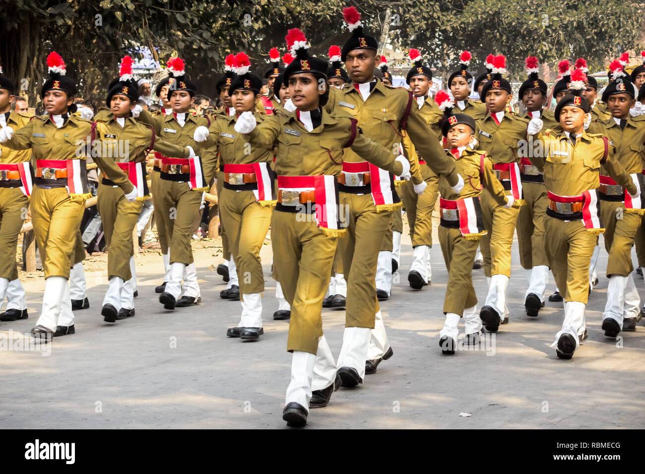 Tag der Republik Parade, Red Road, Kolkata, West Bengal, Indien, Asien Stockfoto