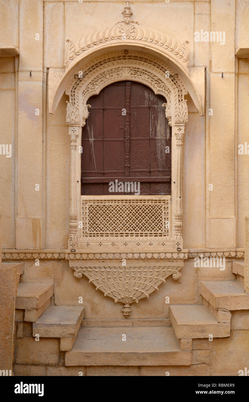 Windows, Jaisalmer Fort, Jaisalmer, Rajasthan, Indien, Asien Stockfoto