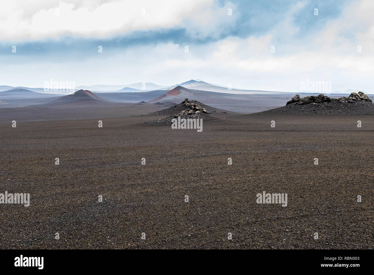 Unendliche Weiten in Island vulkanische Hochland Stockfoto