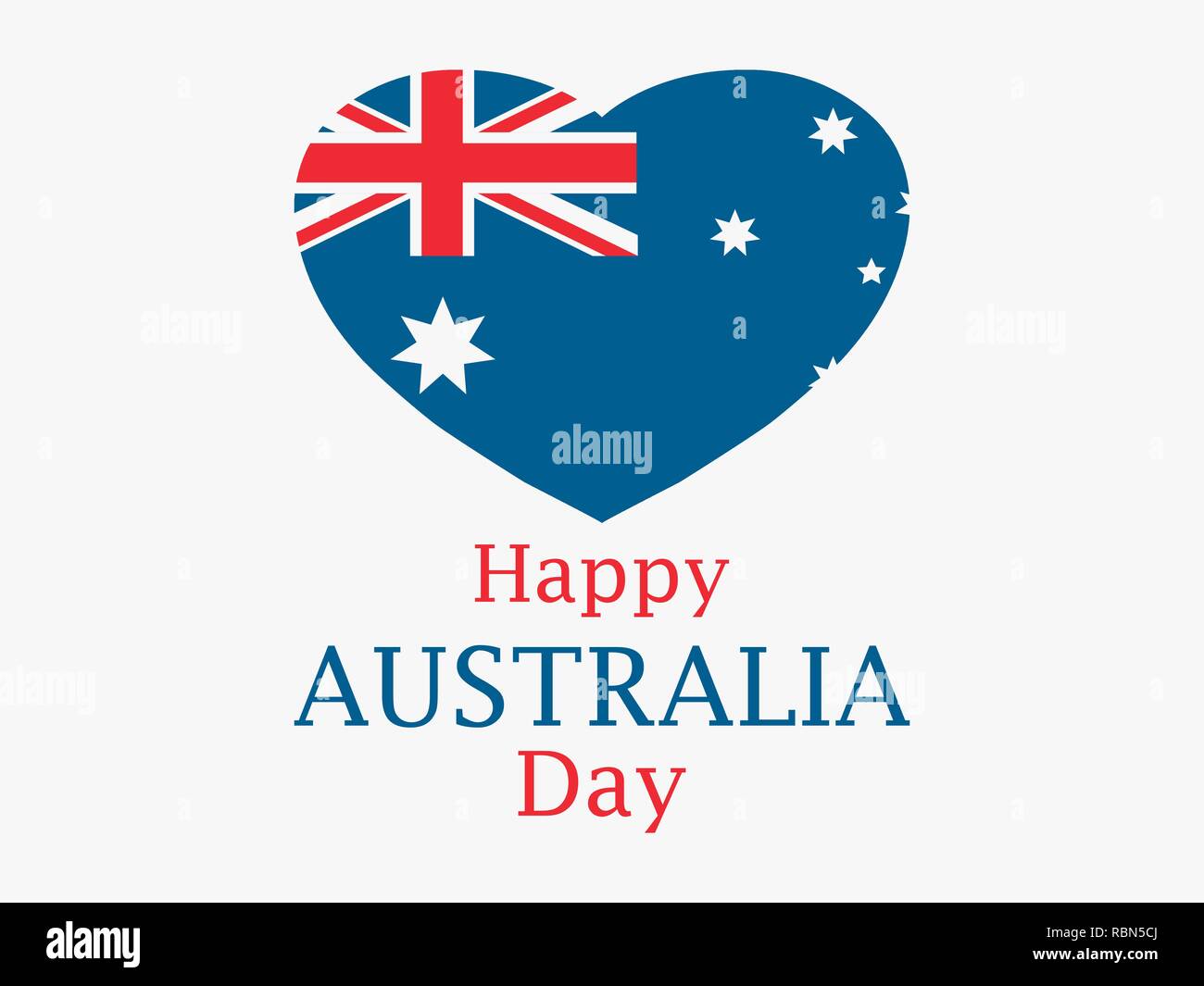 Happy Australia Day am 26. Januar. Herz mit der Flagge von Australien. Vector Illustration Stock Vektor