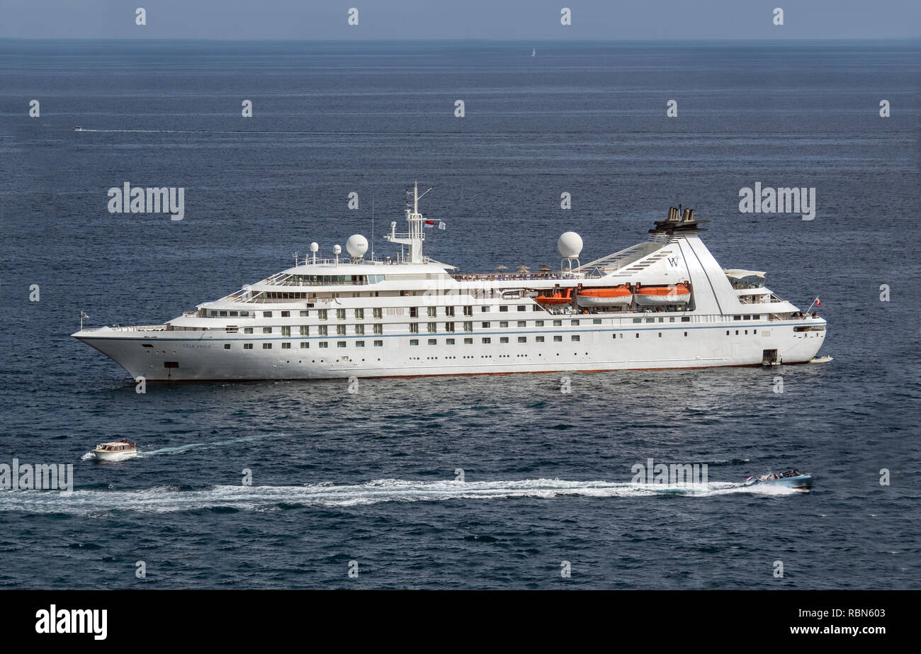 MONTE CARLO, MONACO: 26. MAI 2018: Star Pride Luxus Kreuzfahrtschiff von Windstar Cruises Stockfoto