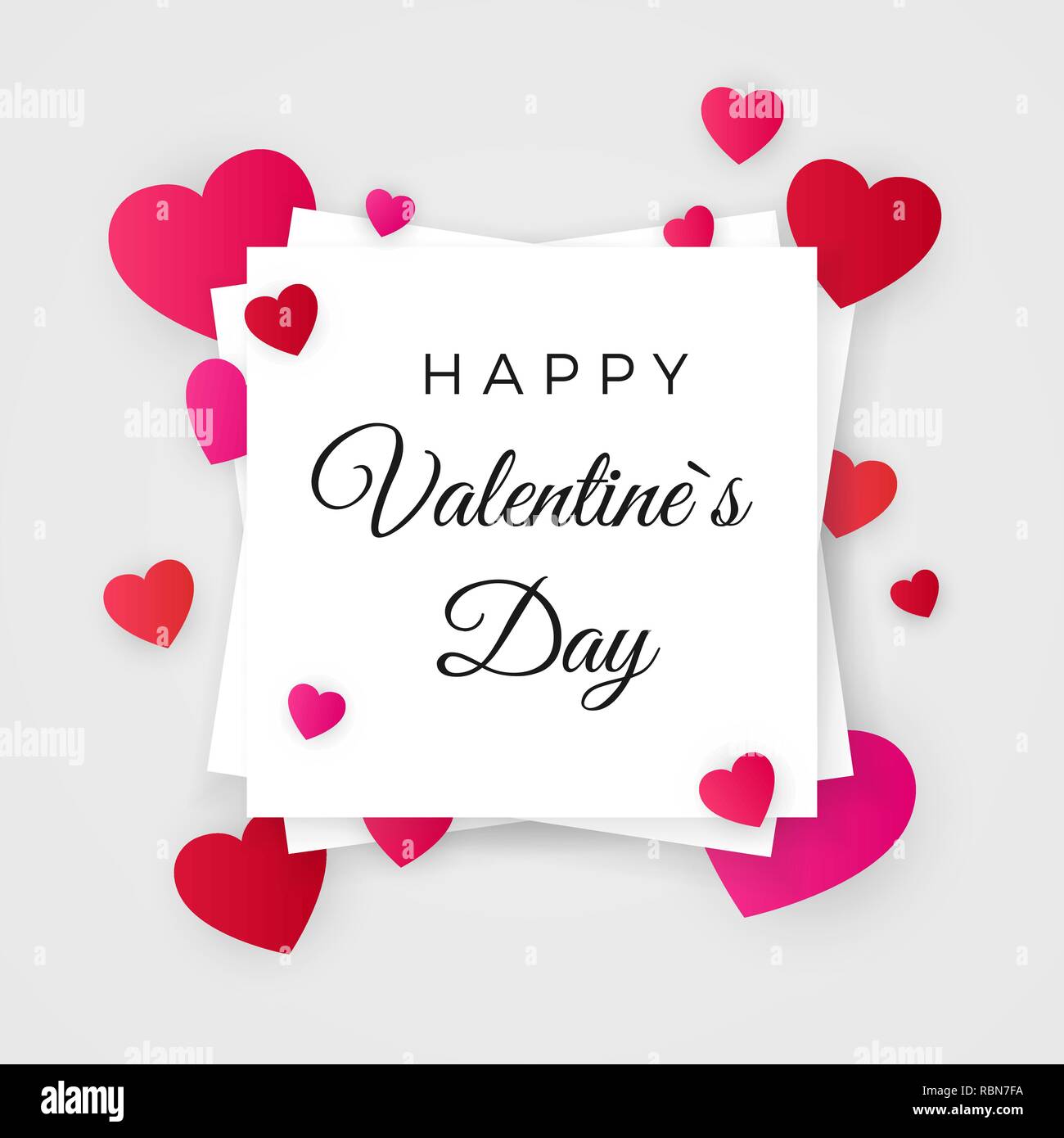 Happy Valentines Tag. Valentinstag abstrakt Hintergrund mit Papier schneiden Herz. Vector Illustration Stock Vektor