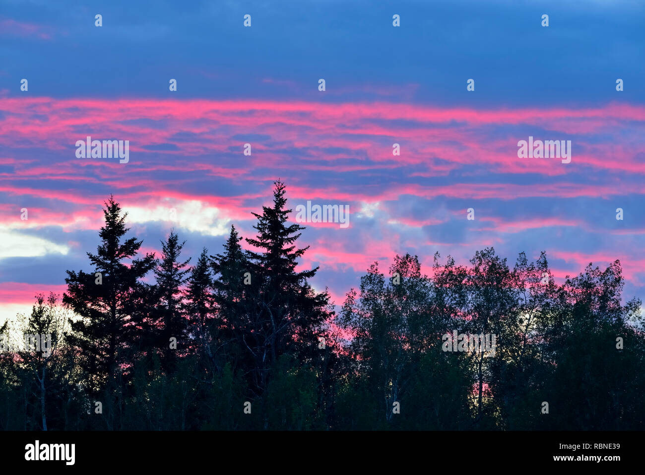 Sonnenuntergang Himmel, Fort Smith, Northwest Territories, Kanada Stockfoto