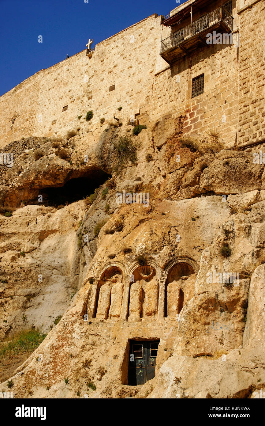 Romain Grotte unter dem Kloster Notre Dame de Seydnaya, am Dorf von seydnaya. Qalamoun. Syrien, Naher Osten Stockfoto