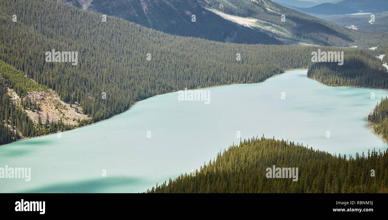 See in Alaska von Bergen und Wäldern umgeben Stockfoto