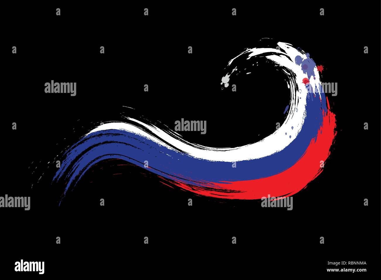 Malerei Farben der russischen Flagge Vector Illustration Stock Vektor