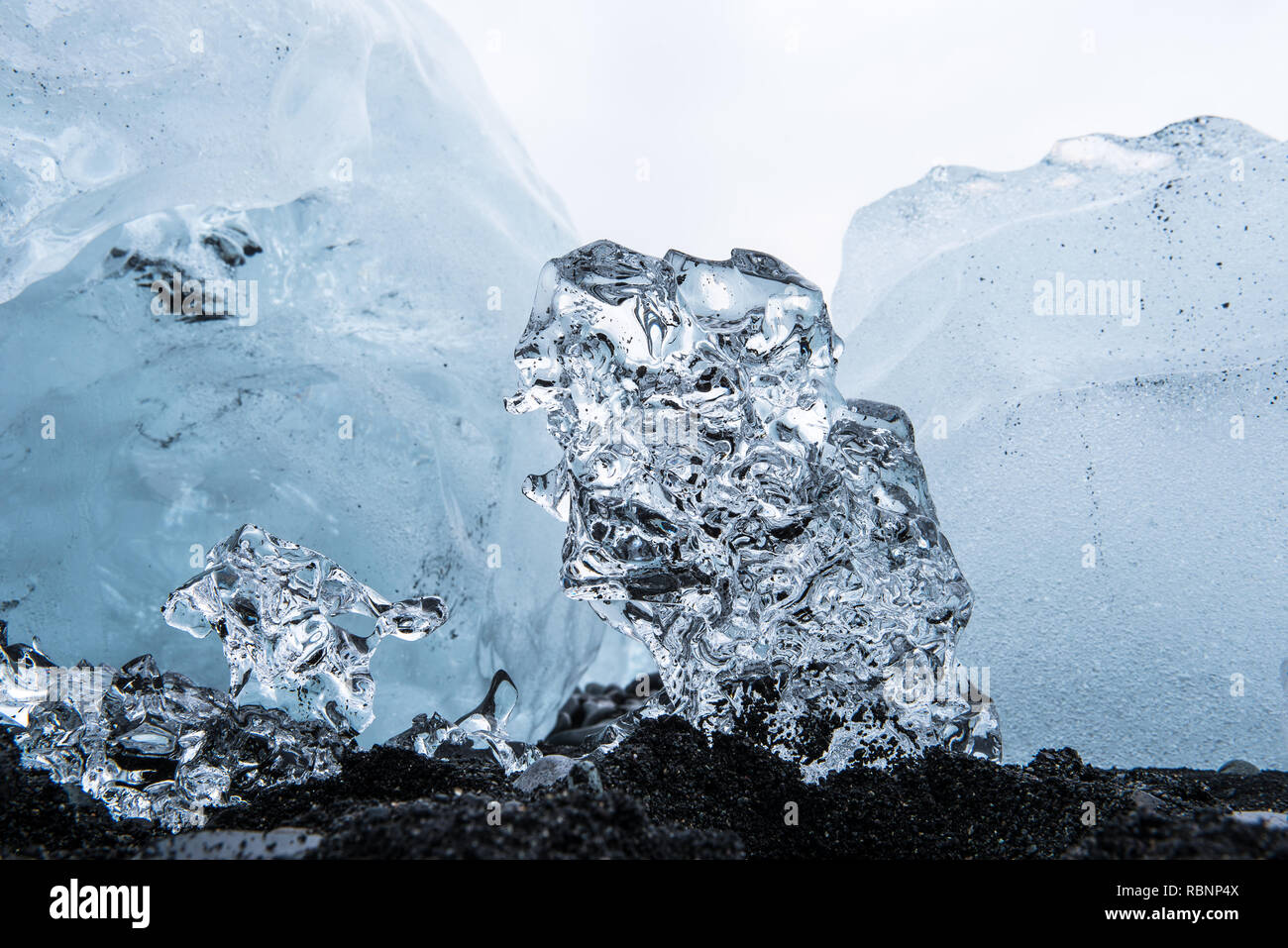 Bildung von transparenten und Blue Ice Stockfoto