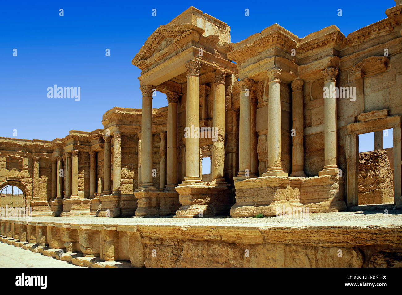 Romain Theater. Die Ruinen der alten griechisch-römischen Stadt von Palmira. Syrien, Naher Osten Stockfoto