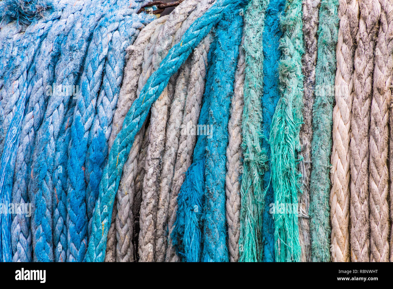Blaue und weiße Seil Stockfoto