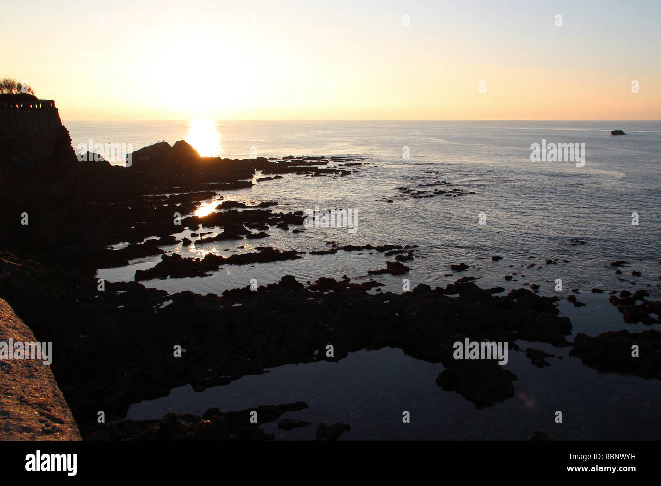 Die Atlantische Küste in Biarritz (Frankreich). Stockfoto