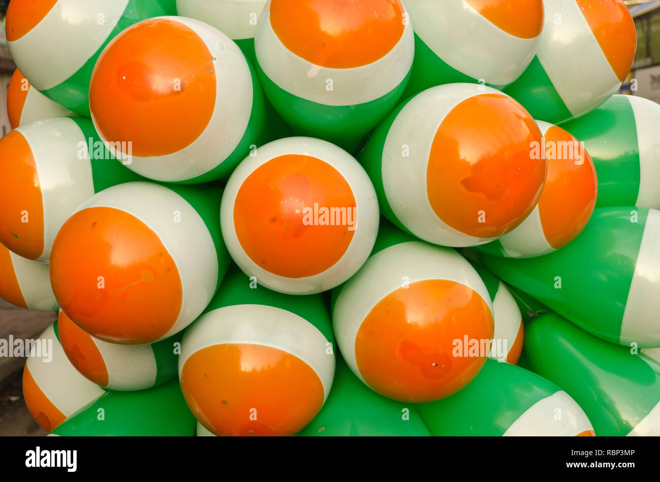 Ballon in Farbe der Flagge von Indien, Indien, Asien Stockfoto