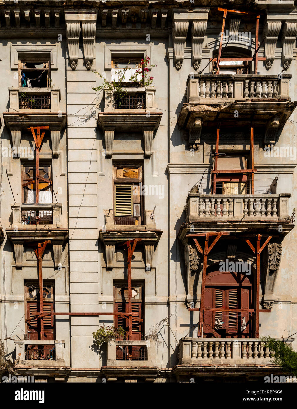 Marode Fassade Alt Havanna Havanna Kuba Stockfoto