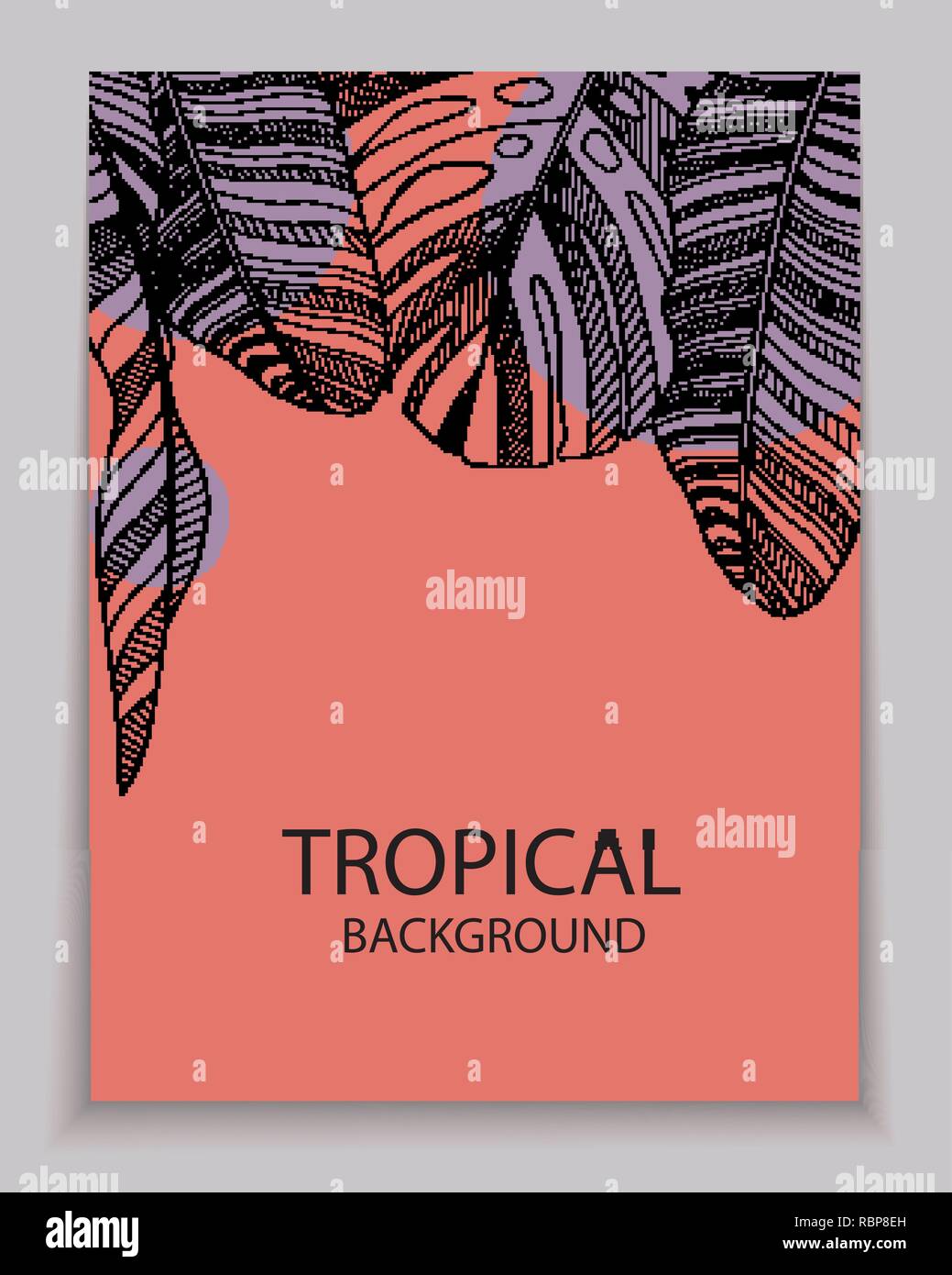 Abstrakte tropische Bananen- und monstera Palmblättern tropischen Hintergrund. Vector Illustration Stock Vektor