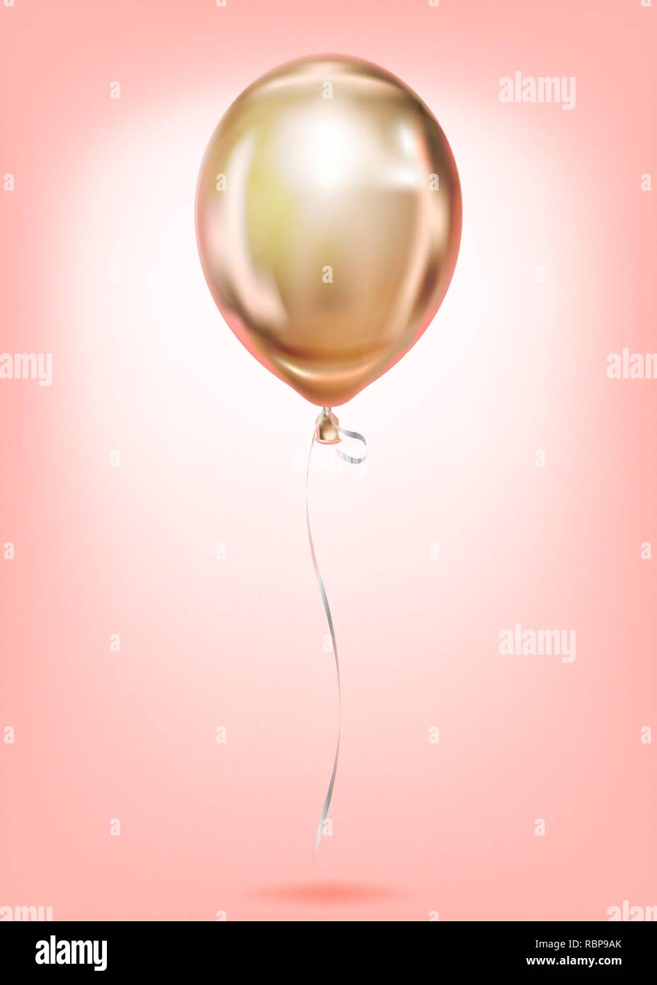 Rosa Gold Folie Einfache Ballons, goldene Kugel. Bild Geburtstagsfeier, sozialen Partei und jeder Urlaub Veranstaltungen. Isolierte Vektor glänzend Pink platinum Bal Stock Vektor