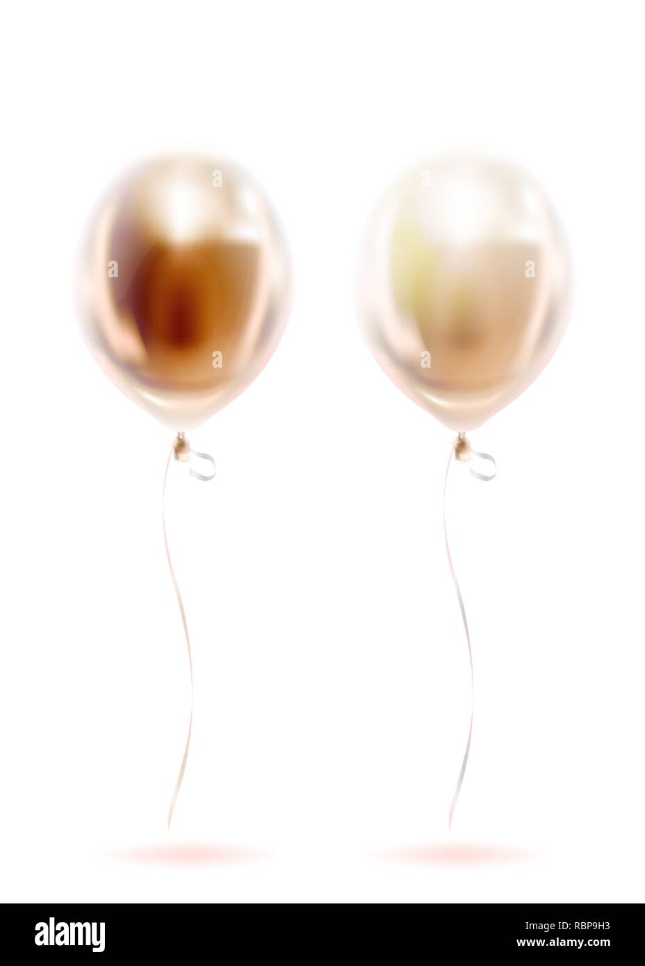 Rosa Gold Folie Transparent Luftballons, goldene Kugel. Bild Geburtstagsfeier, sozialen Partei und jeder Urlaub Veranstaltungen. Isolierte Vektor glänzend Pink platin Stock Vektor