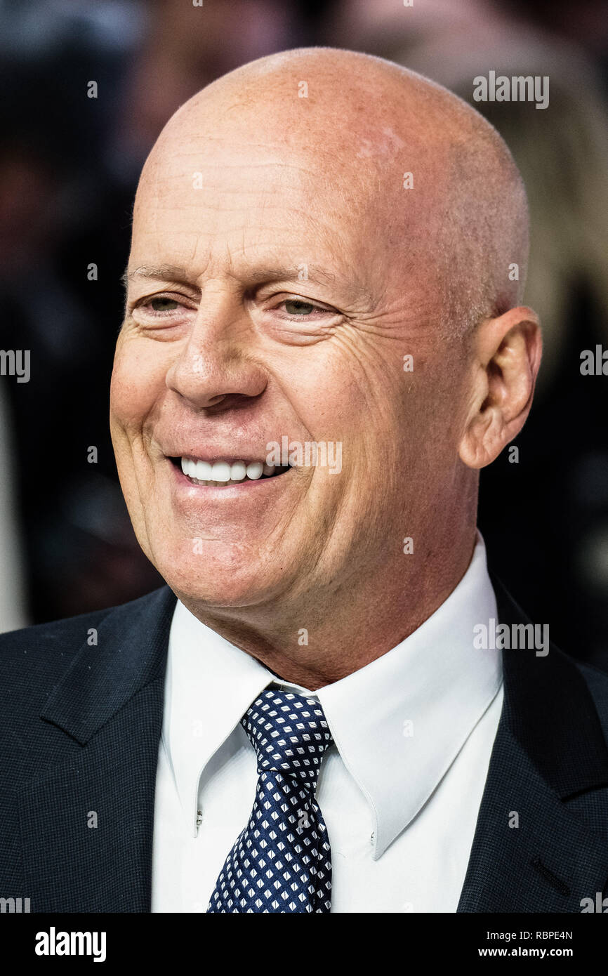 Bruce Willis an der BRITISCHEN Premiere von Glas am Mittwoch, den 9. Januar 2019 gehalten an Curzon, Mayfair, London. Im Bild: Bruce Willis. Stockfoto