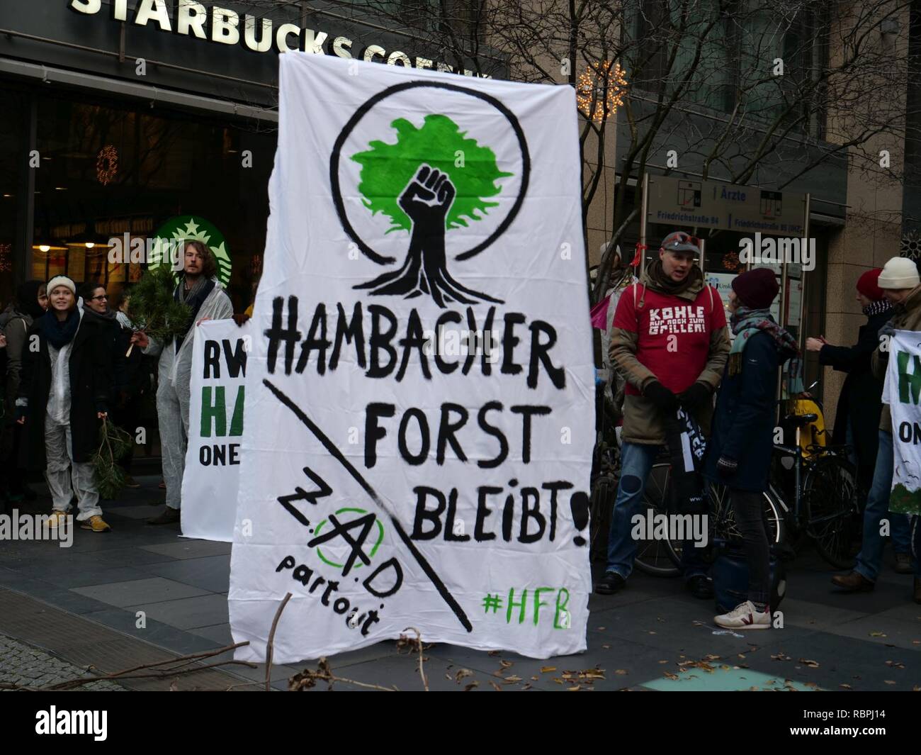 "Hambacher Forst bleibt der Protest in Berlin 05. Stockfoto