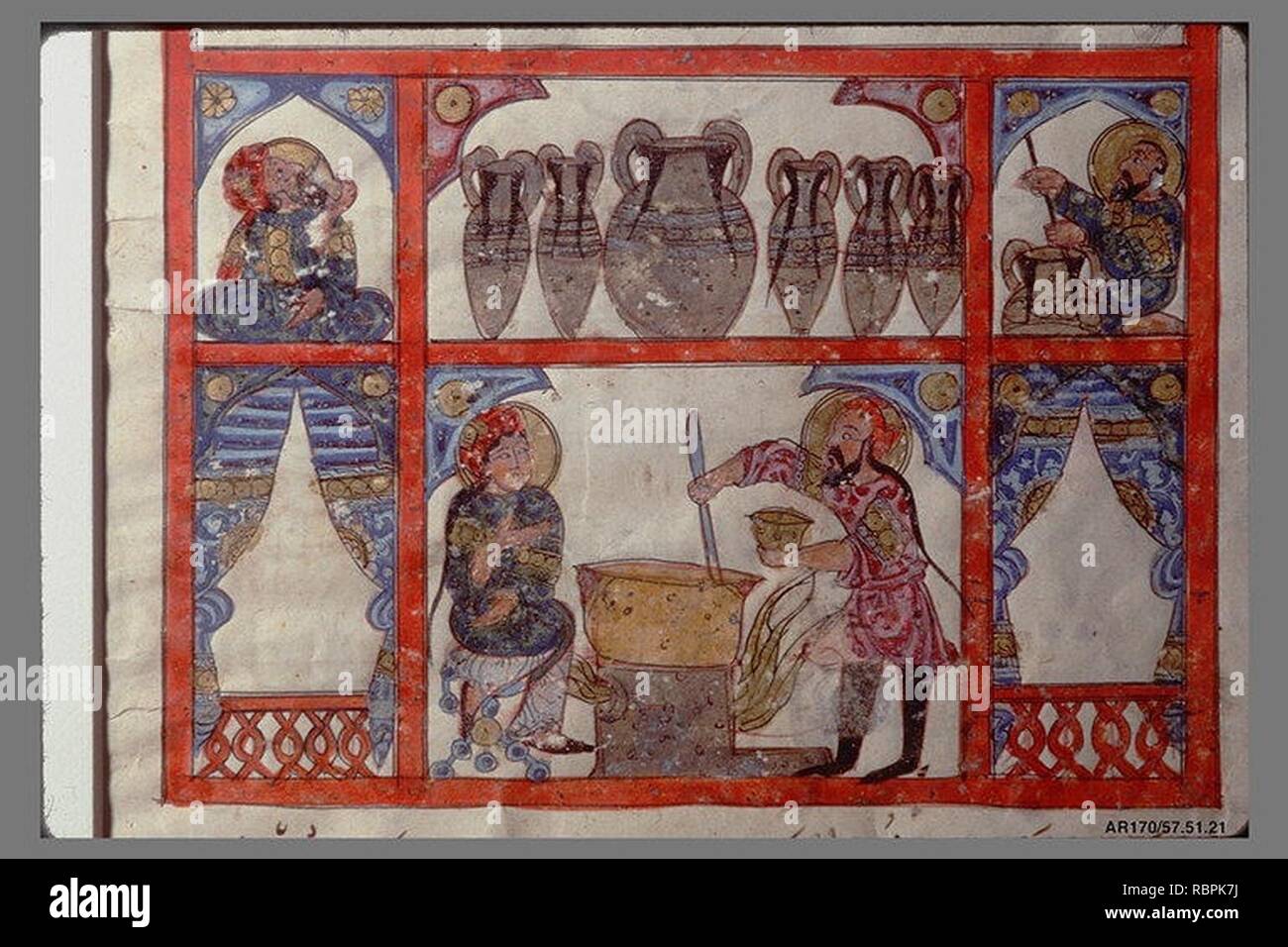 "Vorbereitung Medizin aus Honig" von einer verteilten Manuskript einer arabischen Übersetzung von De Materia Medica von Dioscorides Stockfoto