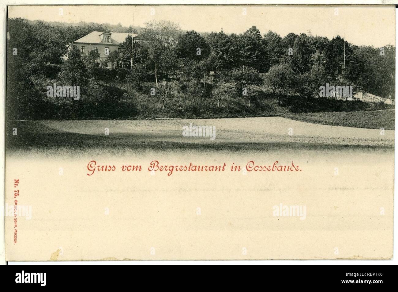 00075 - Cossebaude-1898 - Bergrestaurant-Brück&Sohn Kunstverlag. Stockfoto