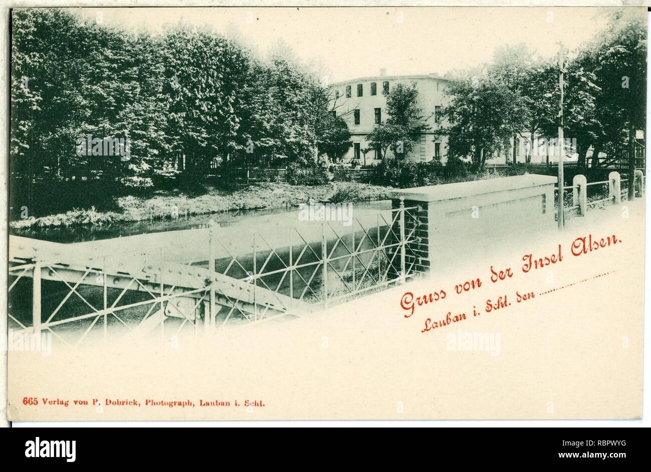 00665 - Lauban-1898-Insel Alsen-Brück&Sohn Kunstverlag. Stockfoto