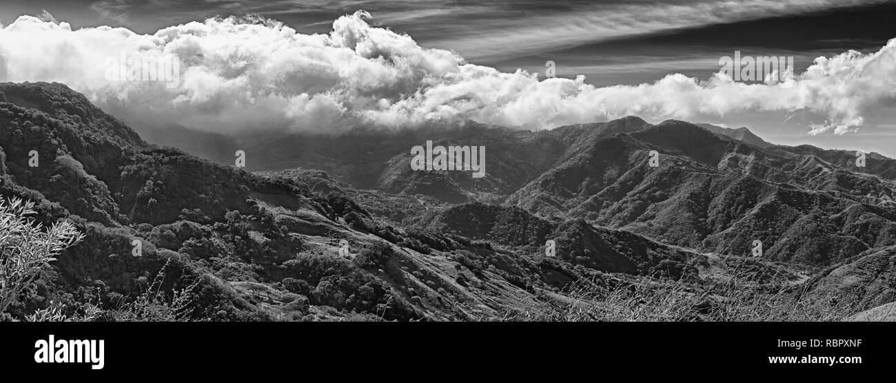 Monteverde Cloud Forest Reserve in Costa Rica, Schwarz und Weiß Stockfoto