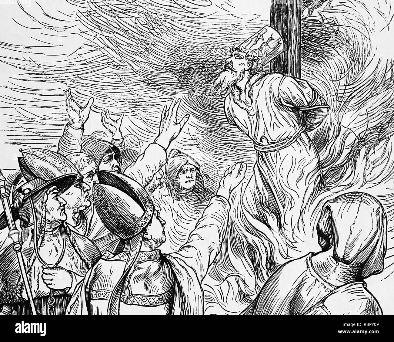 Constitutio Criminalis Carolina. Witchcarft sollten mit einem ausgeführt werden. 1580-1680. Kupferstich von Germania, 1882. Stockfoto
