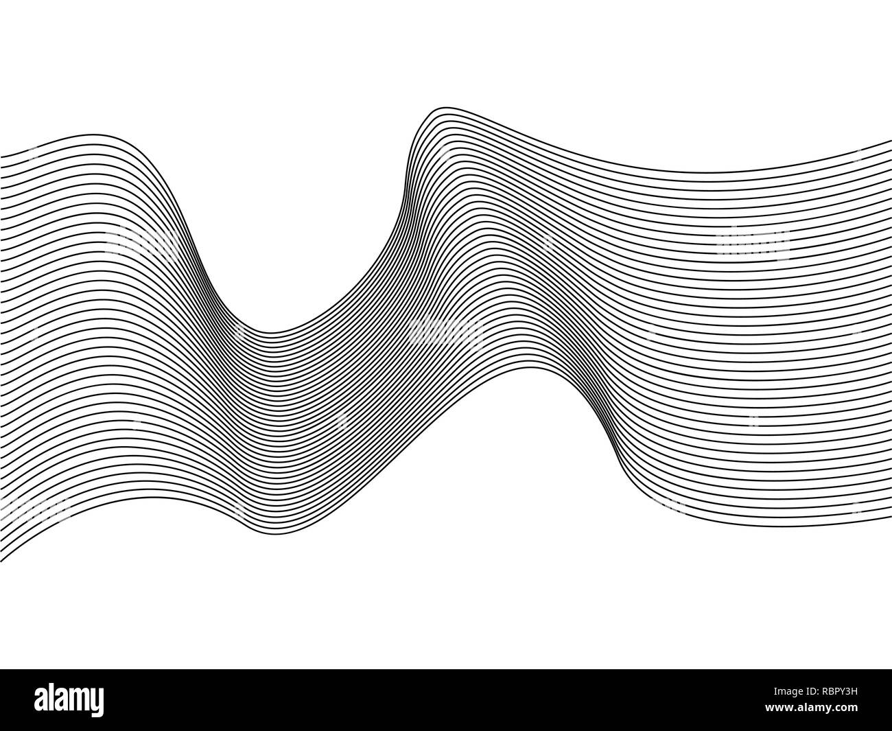 Wellenlinien, wave Streifen. Vector Illustration. Stilisierte line Art Hintergrund. Stock Vektor