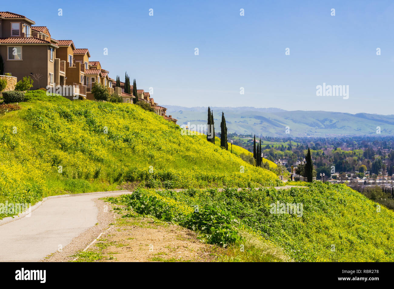 Trail auf Telekommunikation Hill, San Jose, Kalifornien Stockfoto