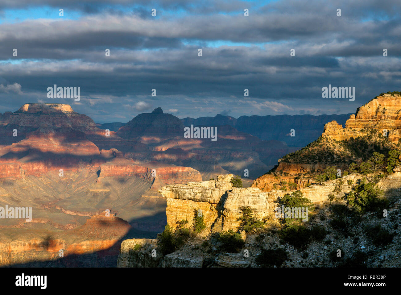 Sonnenuntergang, South Rim, Grand Canyon National Park, Arizona Stockfoto