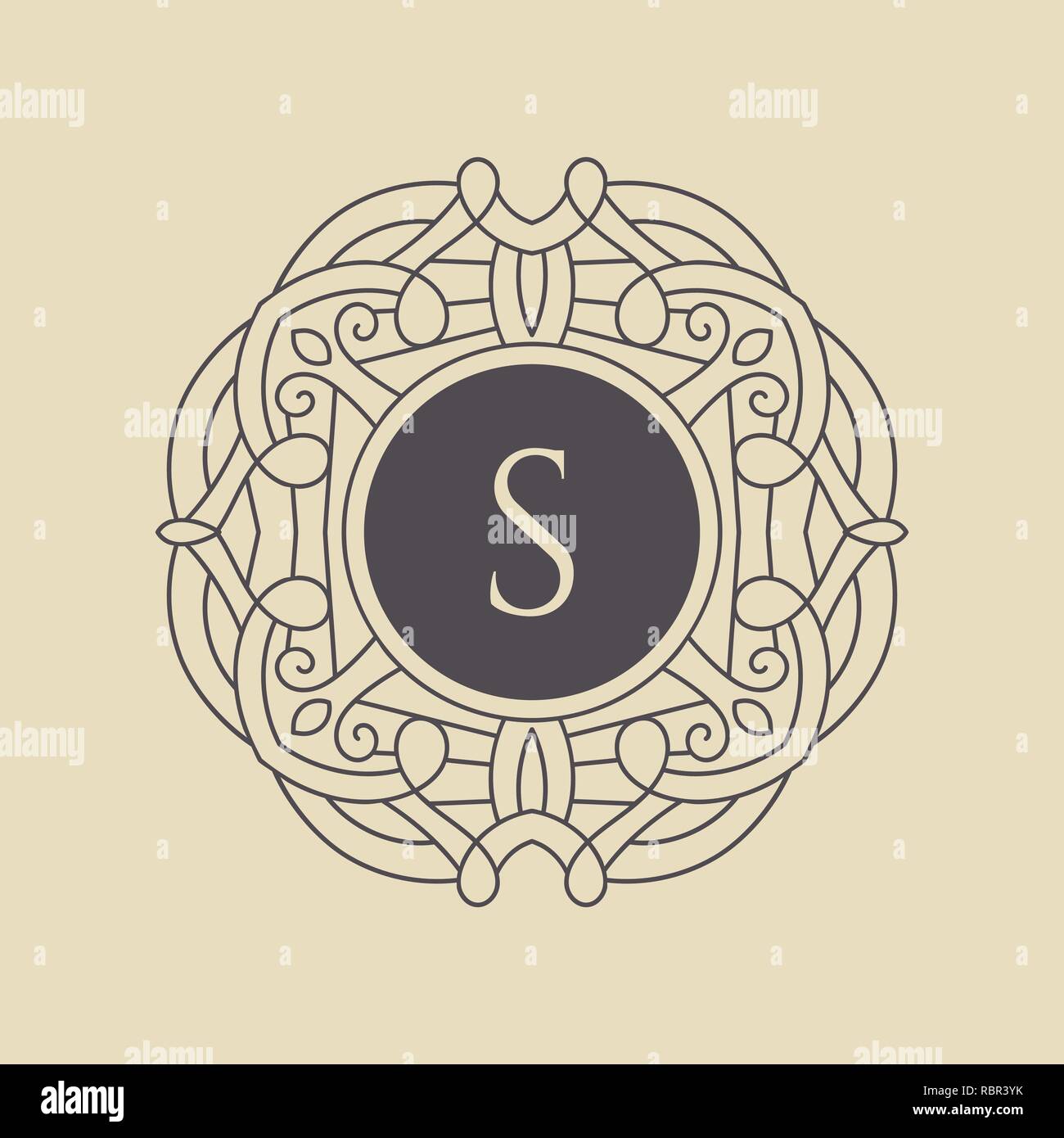 Eleganten floralen Monogramm Design Template Stock Vektor