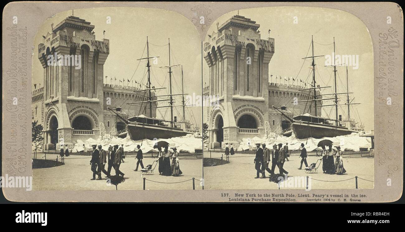 - Gruppe 47 Stereograph Blick auf die 1904 St. Louis World's Fair und Louisiana Purchase Exposition - Stockfoto